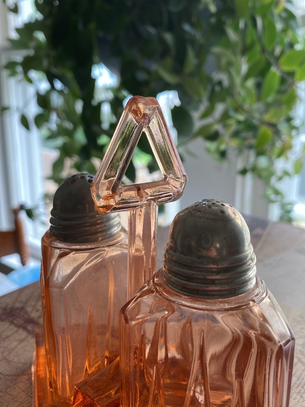Vintage Pink Depression Glass Salt & Pepper Shakers